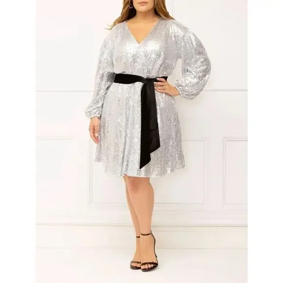 eloquii party dresses NWT Eloquii Ruched Sparkle Maxi Gown Multicolor Metallic Party Dress Size 24
